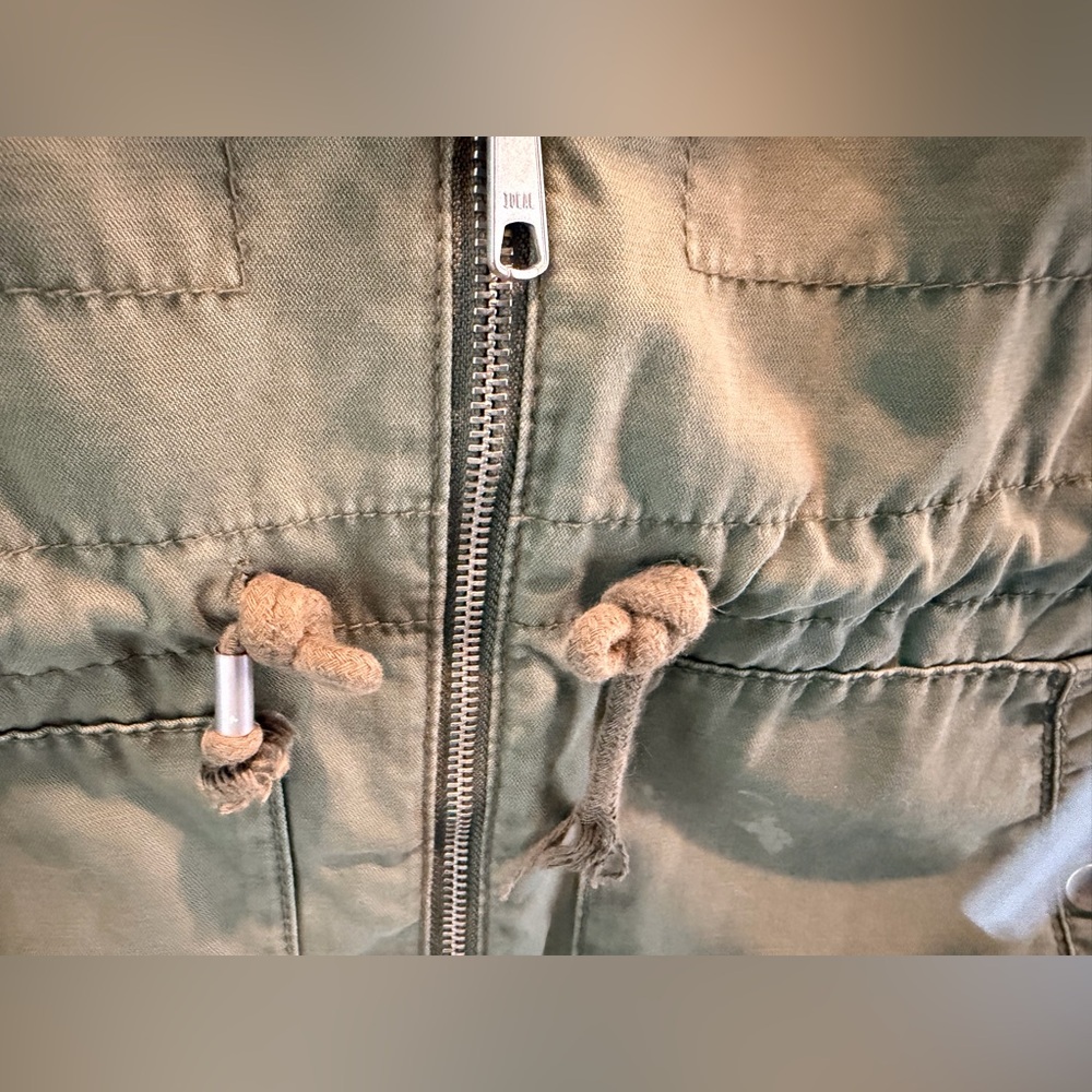 Old Navy Olive Utility Jacket Drawstring Waist Li… - image 4